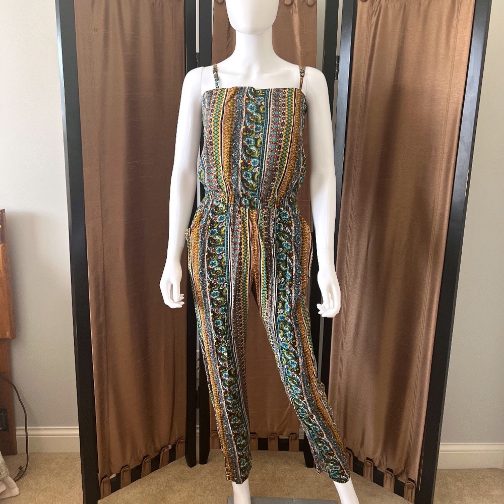 Sans Souci Romper Spaghetti Strap Printed NWT